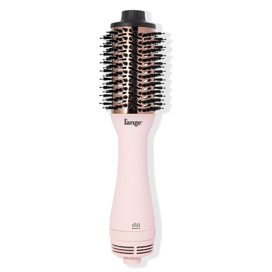 L'ANGE HAIR Le Volume 2-in-1 Titanium Blow Dryer Brush | Hot Air Brush for Hair Drying & Styling | Ionic Oval Barrel for Smooth, Frizz-Free Volume | (Blush 60mm)