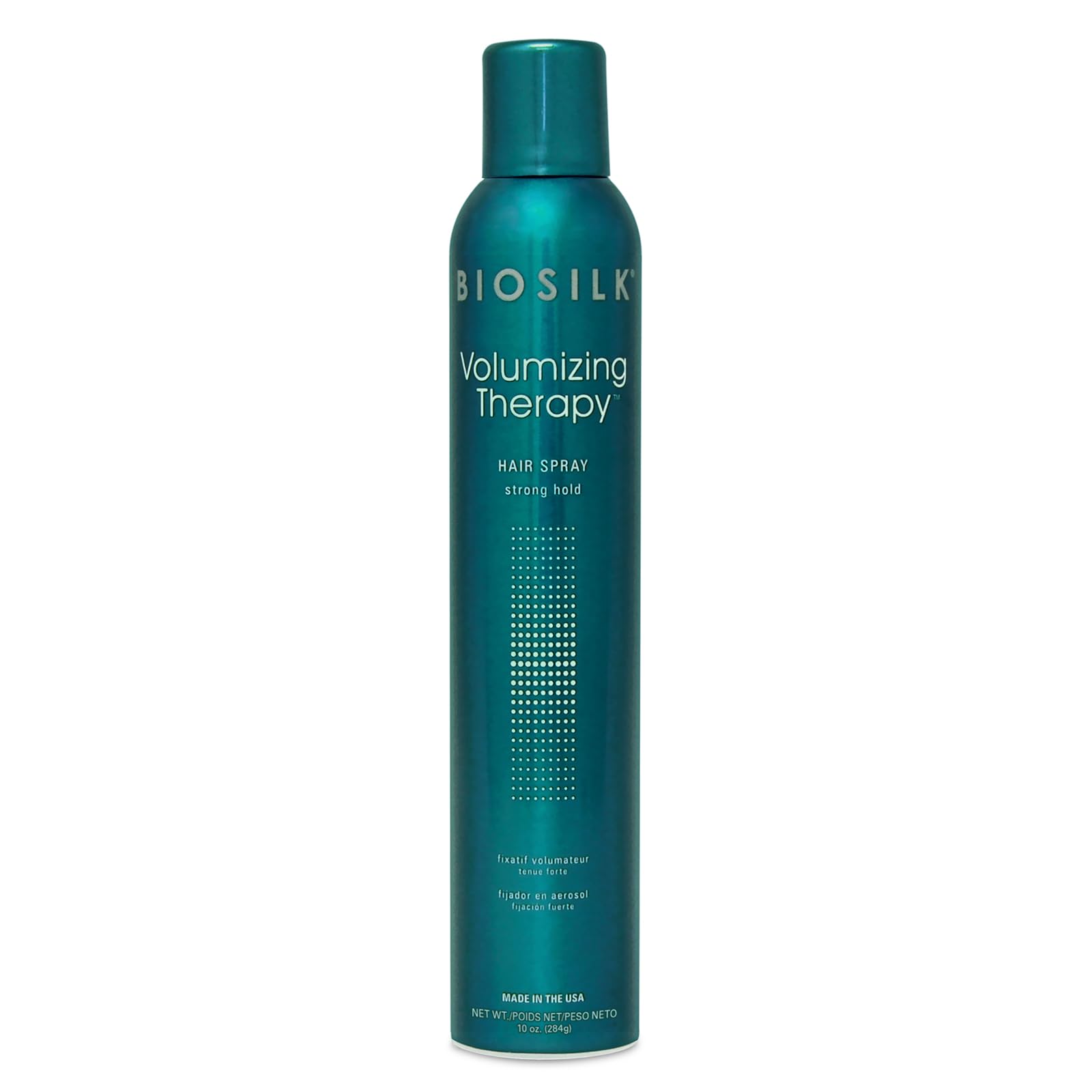 BioSilk Volumizing Therapy Strong Hold Hair Spray, Provides Extra Volume, Strength & Shine, Helps Styles Last, Sulfate, Paraben & Cruelty-Free, 10 Oz