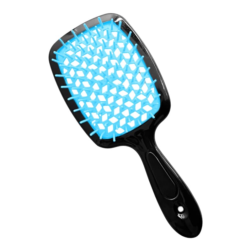 Curl Defining Brush Vented Hair Brush Hairbrush for Wet & Dry Hair For Women and Men Less Pulling Pain-Free Brushing (Blue)