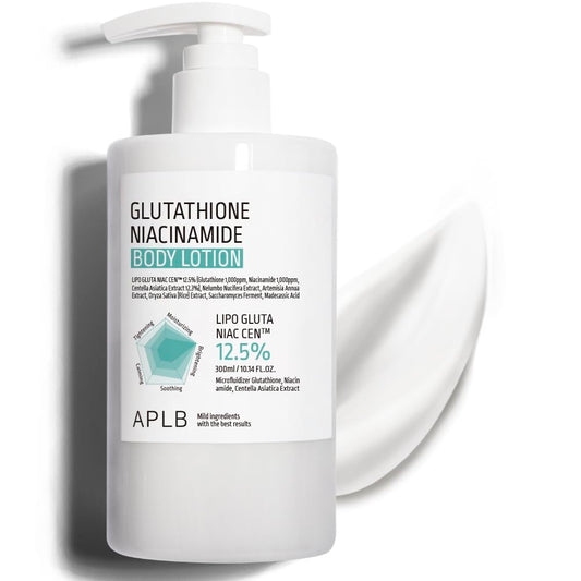 APLB Glutathione Niacinamide Body Lotion | LIPO GLUTA NIAC CENª 12.5% 10.14 FL.OZ/Korean Skincare, Long lasting hydration, Revitalize for gentle and improve skin texture