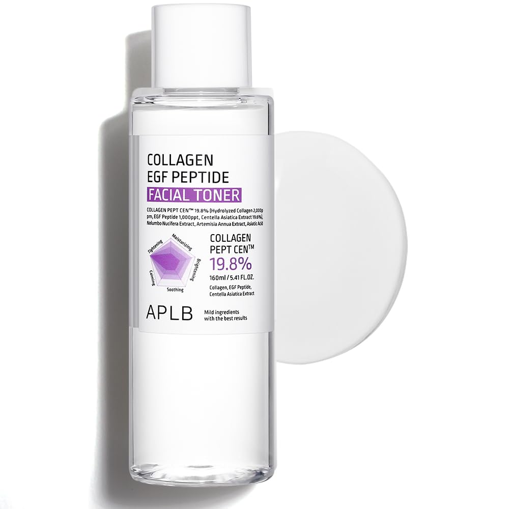 APLB Collagen EGF Peptide Facial Toner | Collagen PEPT CENª 19.8% 5.41 FL.OZ/Korean Skincare, Elasticity Care, Replenishing Moisture, Revitalize for Gentle and Improve Skin Texture