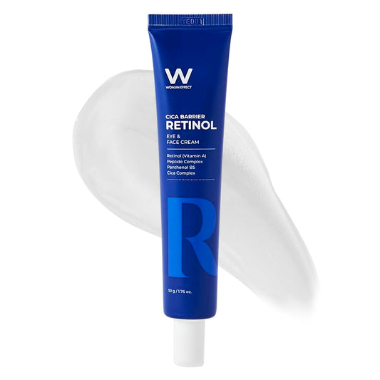 CICA BARRIER RETINOL EYE & FACE CREAM 1.76 fl Oz, Retinol Vitamin A, Peptides, Wrinkle Care, Soothing, Panthenol Vitamin B5