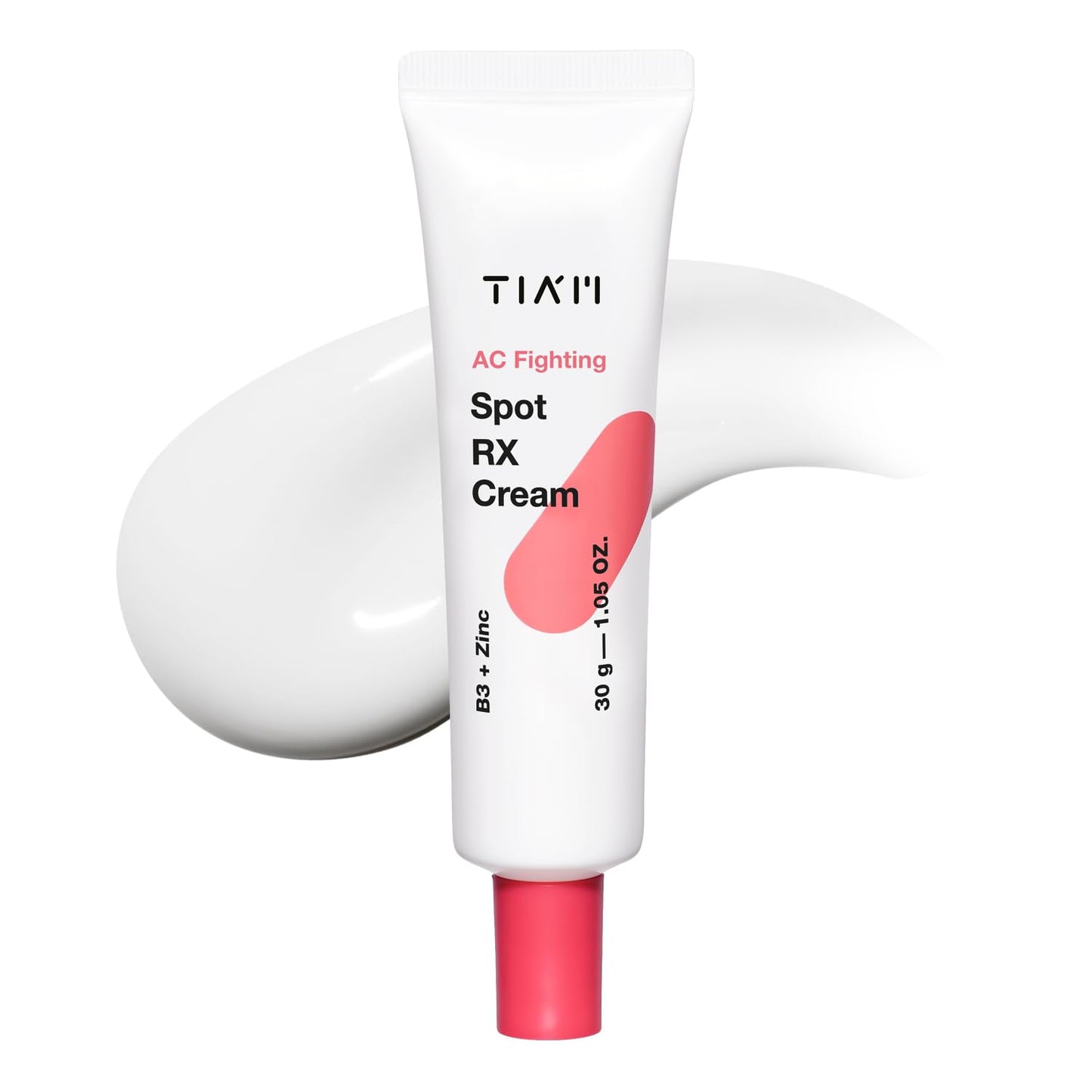 TIA'M AC Fighting Spot RX Cream, 1.05 oz, Intensive Blemish & Redness Care with Spicules and 10% Niacinamide, Even Skin Tone, Suitable for Acne-Prone Skin, Korean Skin Care