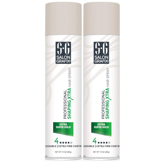 Salon Grafix Professional Shaping Xtra Hair Spray Extra Super Hold 10 oz (Pack of 2)