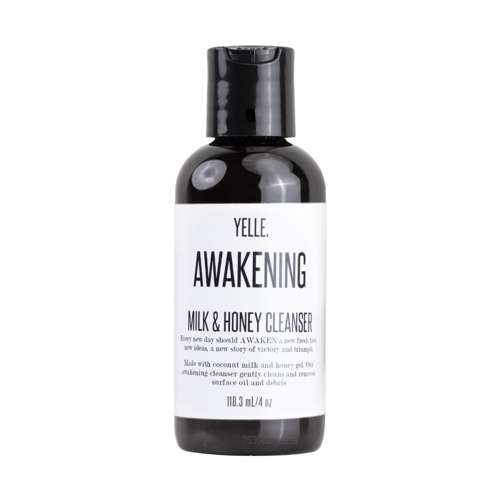 Yelle. Skincare Awakening Milk & Honey Cleanser pH-Balancing Face Wash with Coconut Milk, Vitamin E, and Organic Herbal Infusion¨ 4oz Bottle