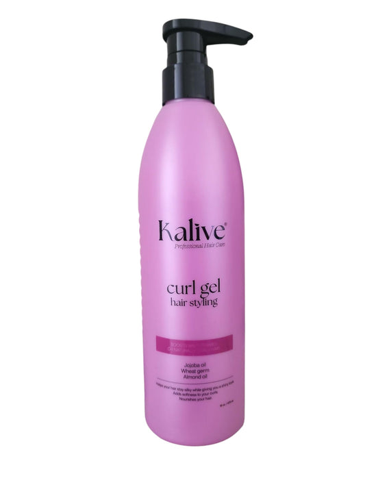 KALIVE Curl Gel 16 oz for Curly Hair, Defines All Hair Types - Curls, Waves, Natural or Permed Textures for Women
