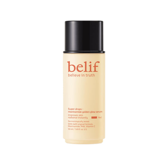belif Vitamin C Golden Glow Serum for Face & Body Brightening Luminizer & Hydrating Makeup Primer, Blur Pores & Even Skin Texture with Niacinamide & PHA, Korean Skincare, 1.69 fl.oz