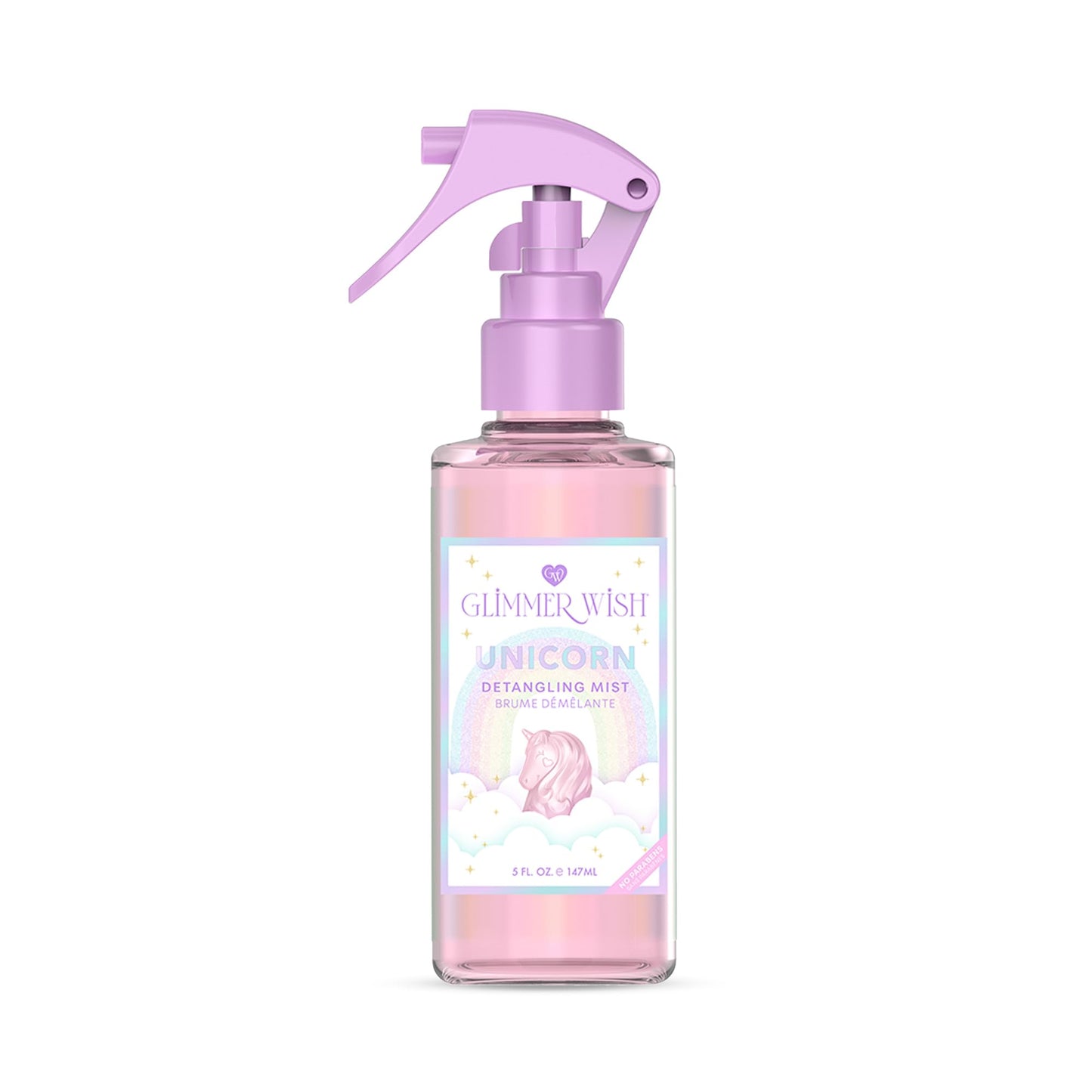 Glimmer Wish Unicorn Hair Detangler Spray Leave-In Conditioner for Kids & Women, Tangle-Free Detangling Mist, 5 fl oz