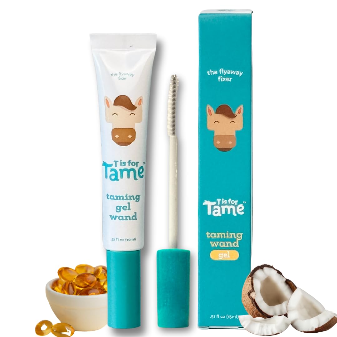 T is for Tame Taming Gel Wand Natural Flyaway Tamer for Kids & Adults Smooths Baby Hairs, Frizz & Static Alcohol-Free, Vegan & Cruelty-Free Hair Styling Gel 0.5 oz