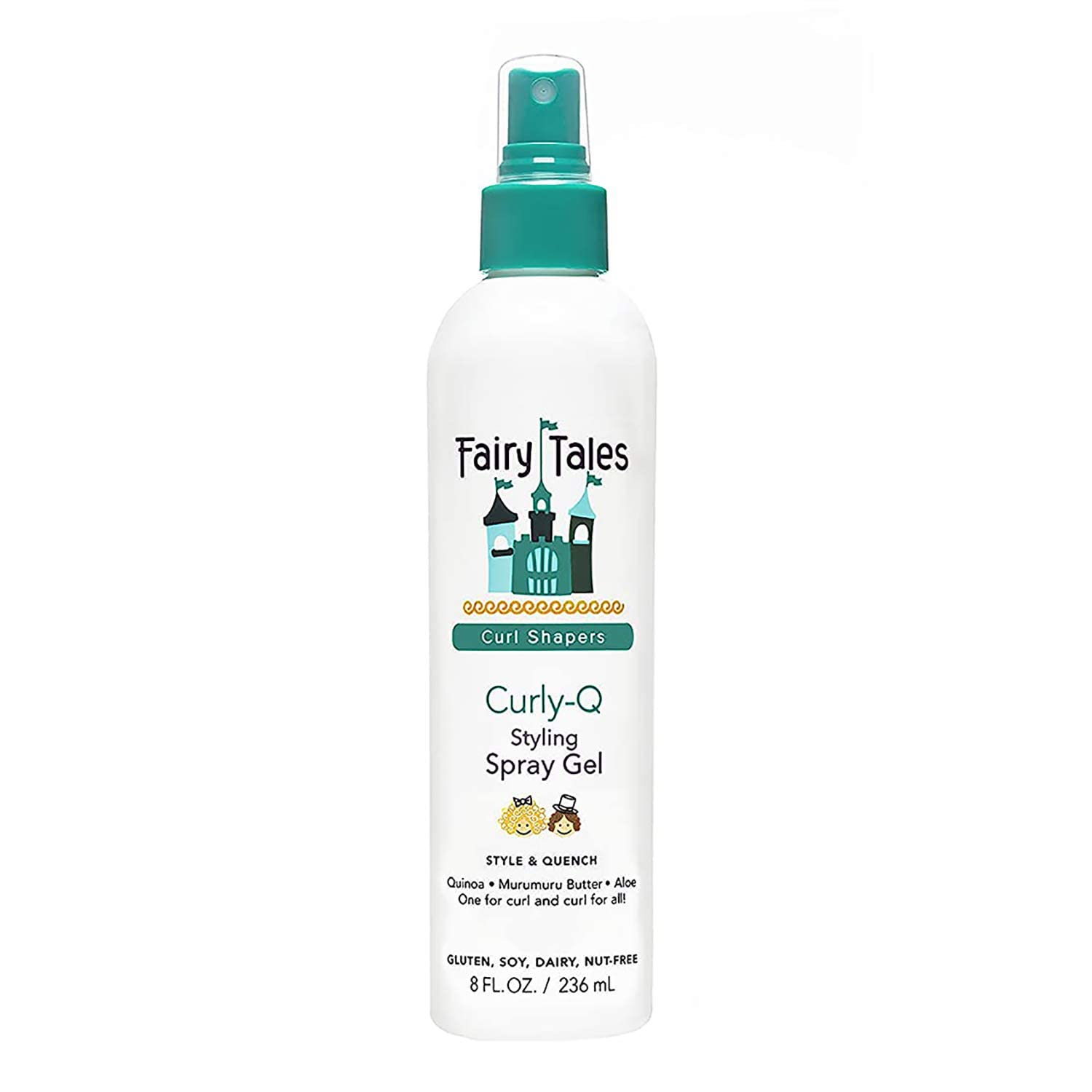 Fairy Tales Curly Q Kids Styling Spray Gel - 8 oz - Paraben , Sulfate , Gluten and Nut Free - Daily, for all Types of Curls Including Multi Cultural Hair