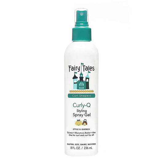 Fairy Tales Curly Q Kids Styling Spray Gel - 8 oz - Paraben , Sulfate , Gluten and Nut Free - Daily, for all Types of Curls Including Multi Cultural Hair