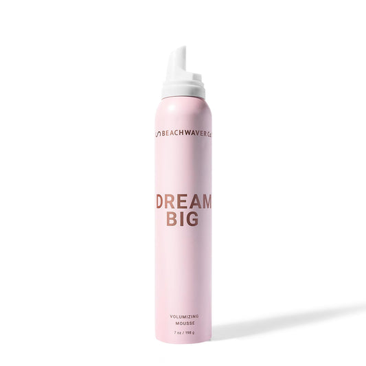 Beachwaver Dream Big Volumizing Mousse - Full Size (7 Oz) | Lightweight, Flexible Vegan Mousse for Volume & Hold | Add Fullness to Damp or Dry Hair | Polynesian Pink Sugar Fragrance