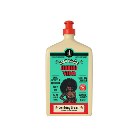 Lola From Rio Meu Cacho Minha Vida Curl Defining Cream for Soft, Bouncy Curls & Waves Lightweight Moisturizing Curl Enhancer 17.6 fl oz
