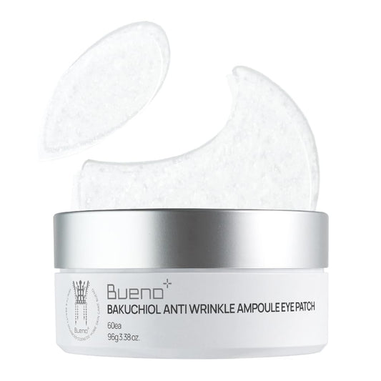 BAKUCHIOL Anti-Wrinkle Ampoule Eye Patch, 60 Patches, Under Eye Patches for Puffy Eyes and Dark Circles with BAKUCHIOL and Retinol, Korean Skin Care