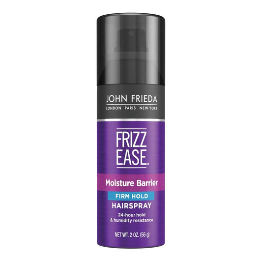 JOHN FRIEDA HairSpray Frizz Ease Firm hold Anti Frizz for Dry, Damaged hair LONDON PARIS NEW YORK pack of 2 2oz, mini size, travel size, luxurious, 2 Ounce (Pack of 2)