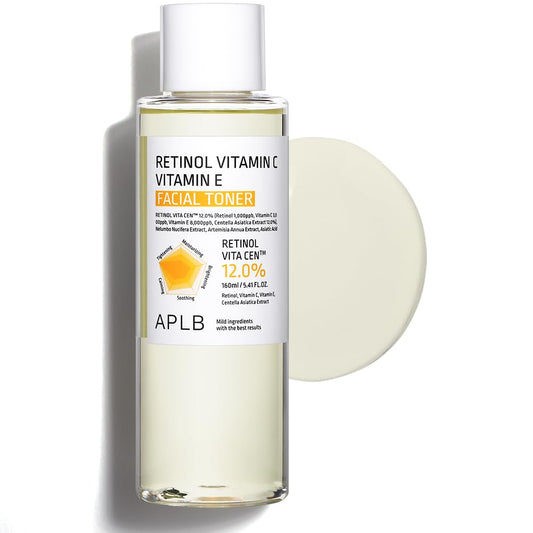 APLB Retinol Vitamin C Vitamin E Facial Toner | Retinol VITA CENª 12.0% 5.41 FL.OZ/Korean Skincare, Replenishing Moisture, Revitalize for Gentle and Improve Skin Texture Through Retinol