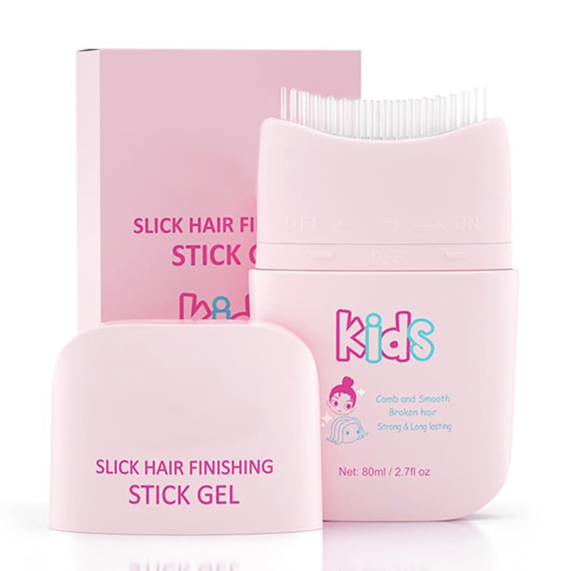 Pink Cloud Kids Broken Hair Finishing Stick Gel 2.7fl oz - Hair Gel for Toddlers, Kids Light Smell Hair Style Product, Mild Ingredients Designed for Children's Hair