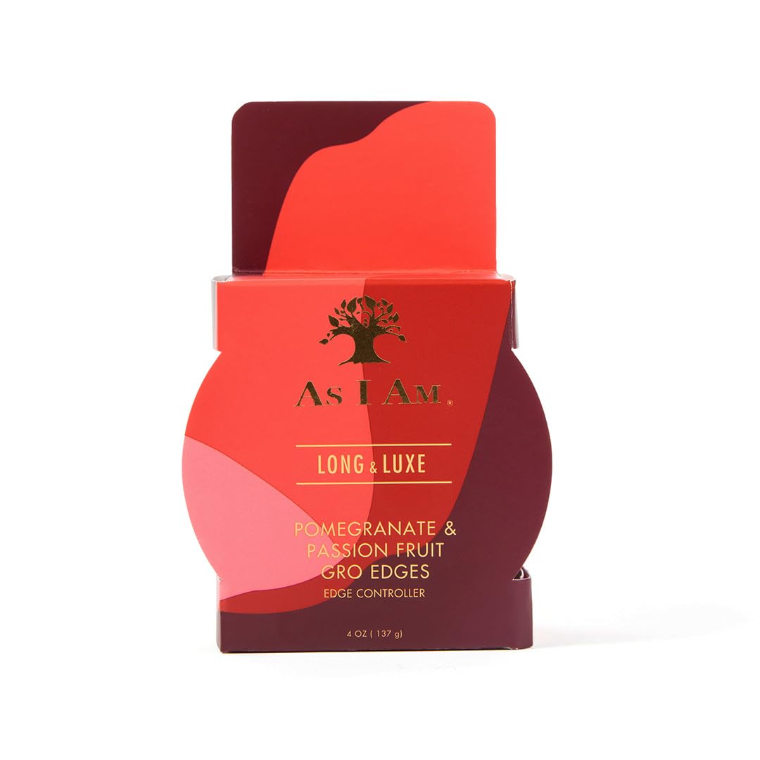 AS I AM Long and Luxe Groedge Edge Controller 4oz - Rejuvenates, Strengthens Hair Line - Long Lasting Hold, Flake Free - Enriched with Pomegranate, Passion Fruit