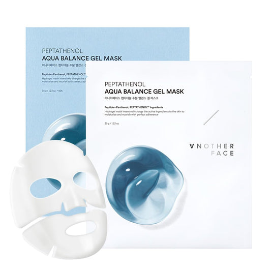 ANOTHERFACE PEPTATHENOLª Aqua Balance Mask 4pcs, Overnight Deep Hydrating Hydrogel Mask Pack, Korean skin care, Pore Minimizing, Lifting & Firming, Non-irritation, Vegan, Korean Skin Care