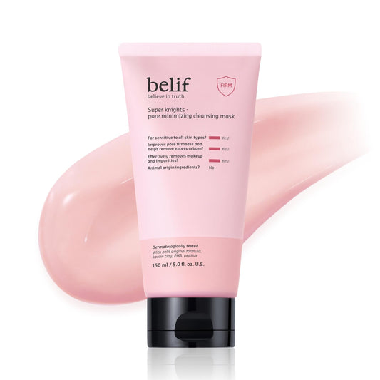 BELIF Super Knights - Pore Minimizing Cleansing Mask, 2-in-1 Facial Mask & Cleanser | Korean Skincare (5.0 fl. oz)
