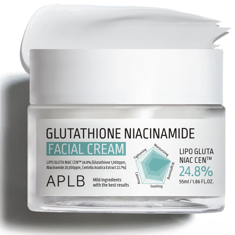 APLB Glutathione Niacinamide Facial Cream | LIPO GLUTA NIAC CENª 24.8% 1.86 FL.OZ/Korean Skincare, Deep hydration, Niacinamide, Improve skin elasticity, Improve skin texture