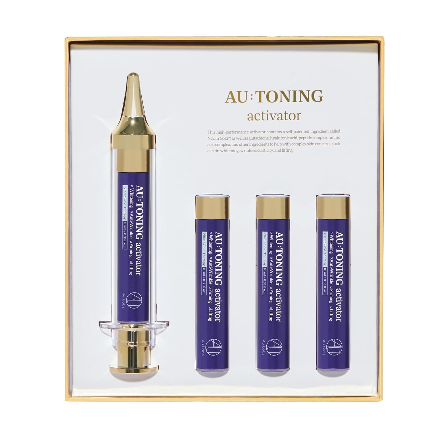AU:TONING Ampoule - Premium Face Serum for Korean Skin Care Routine - Hydrating and Revitalizing Korean Skin Care Serum for Radiant, Youthful Complexion - 4 SET