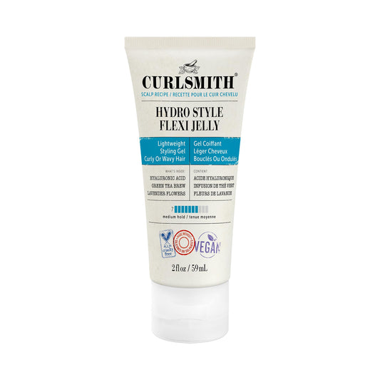 CURLSMITH Hydro Style Flexi-Jelly - Vegan Defining Gel for Wavy, Curly or Coily Hair (2 fl oz)