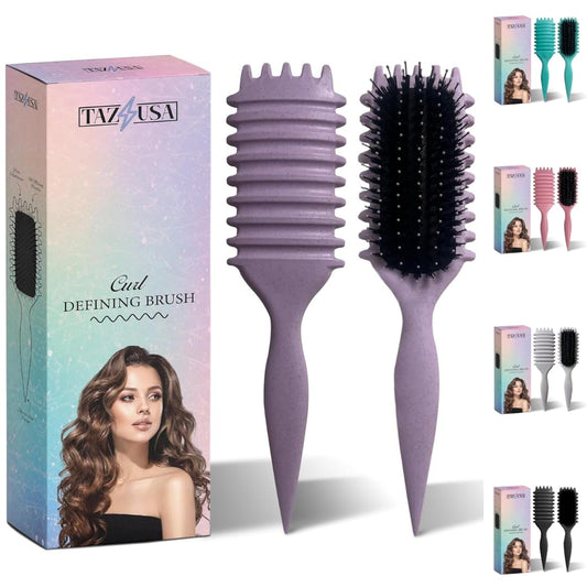 Curl Defining Brush, New Premium Curly Hair Brush, Curl Brushes for Curly Hair wet for Shaping & Defining Curls for Women and Men, Defining Brushes for Cuerly Hair (Purple)