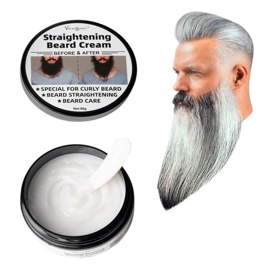 Straightening Beard Cream, 2.8oz Effective Styling Conditioner Mustache Cream Supplies To Straighten Reducing Frizz Coarse Moisturizing Softening Natural
