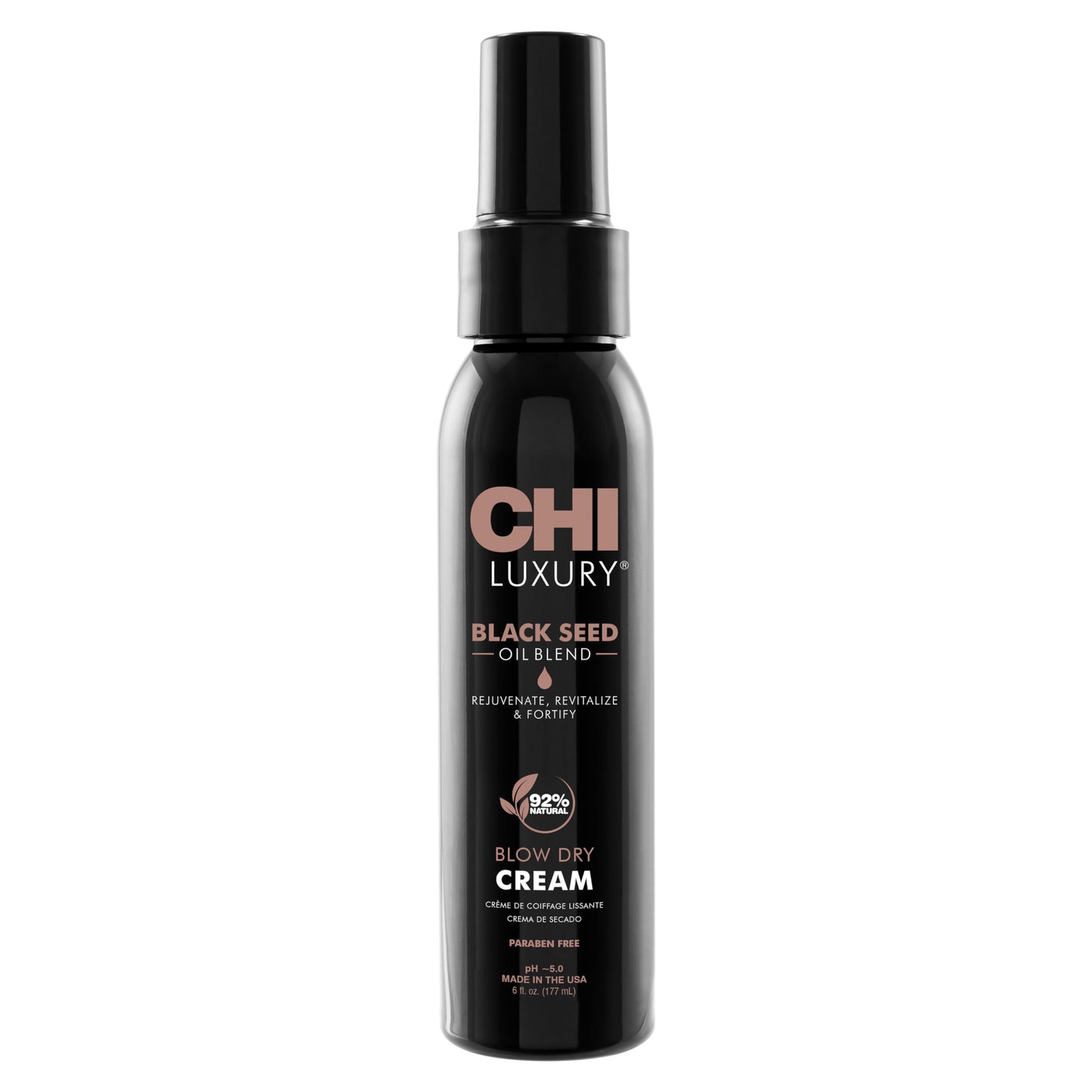 CHI Luxury Black Seed Oil Blow Dry Cream, Moisturizing Styling Cream For Sleek & Smooth Hair, Light-Hold, Sulfate, Paraben & Gluten-Free, 6 Oz