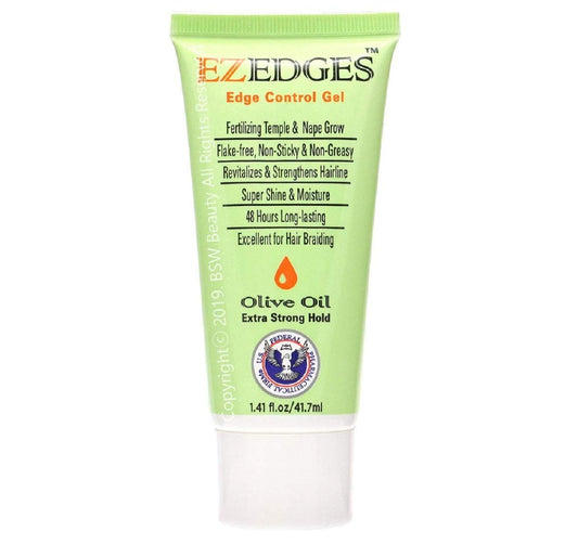Hair Therapy EZEDGES EDGE CONTROL GEL Extra Strong Hold (Olive Oil), 1.41 oz.