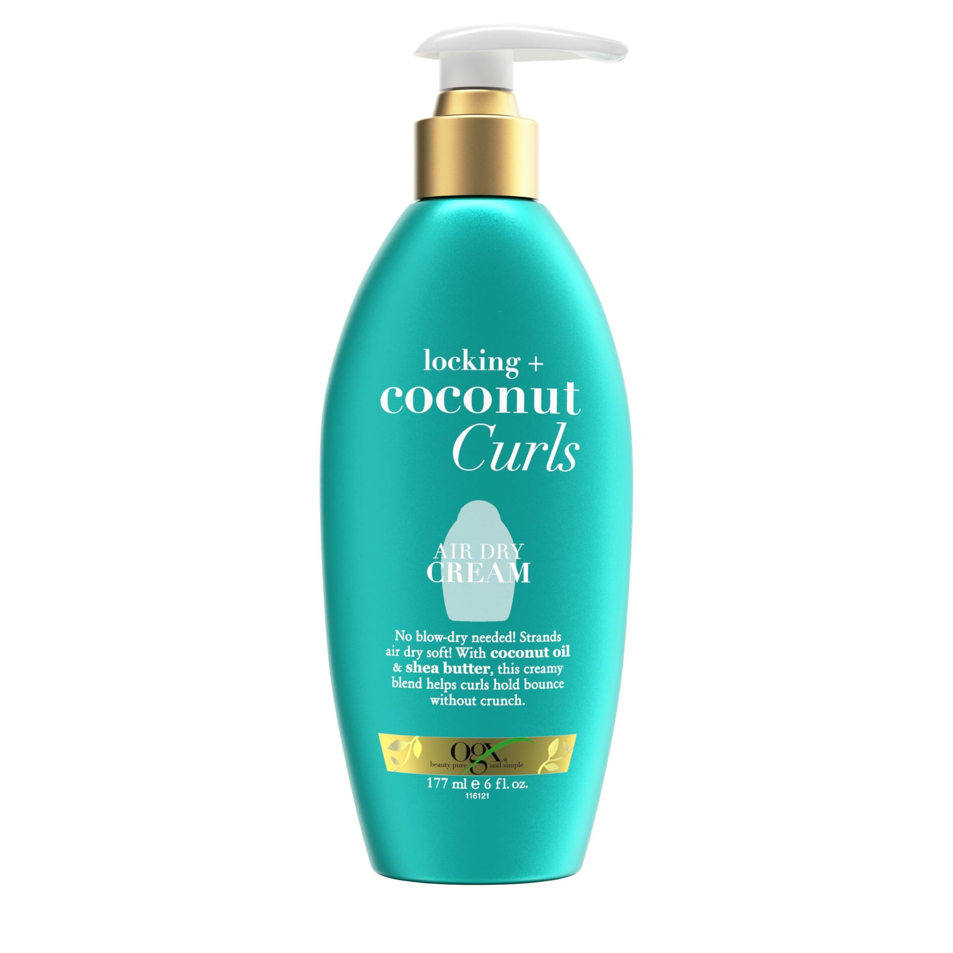 OGX Locking + Coconut Curls Air Dry Cream, No Parabens, 6 oz