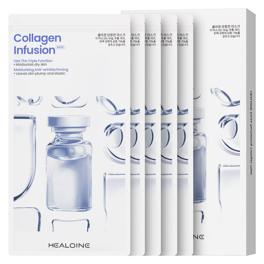 Bio-Collagen Real Deep Facial Mask Overnight Korea Hydrating Collagen Face Masks Pore Minimizing, Elasticity Improvement Hydrogel Sheet Mask for All Skin Type Skincare 5 Pack