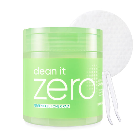 BANILA CO Clean it Zero Green Peel Toner Pad | Vegan Korean Dual Textured for Gentle Exfoliating | Green Complex and LHA to Even Skin Texture and Remove Sebum | Hypoallergenic, Alcohol-Free (70ea)