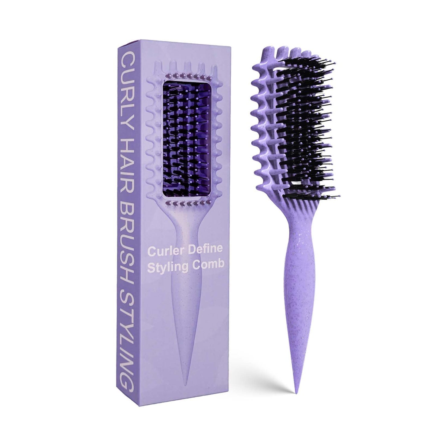 Curly Hair Brush Candybrush Curl Defining Brush for Detangling Shaping and Defining Curls for Women, Men, Wet & Dry Hair (Purple)