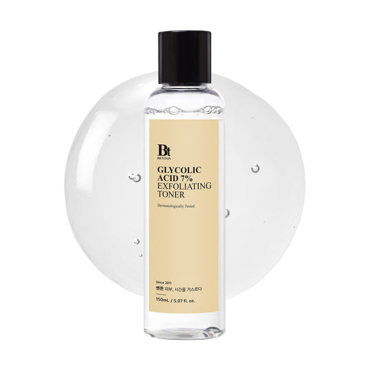 BENTON Glycolic Acid 7% Exfoliating Toner with Niacinamide - Gentle AHA Toner for Brighter Skin & Even Tone - Balances Oil & Moisture - Hydrating, Cruelty-Free Korean Skin Care