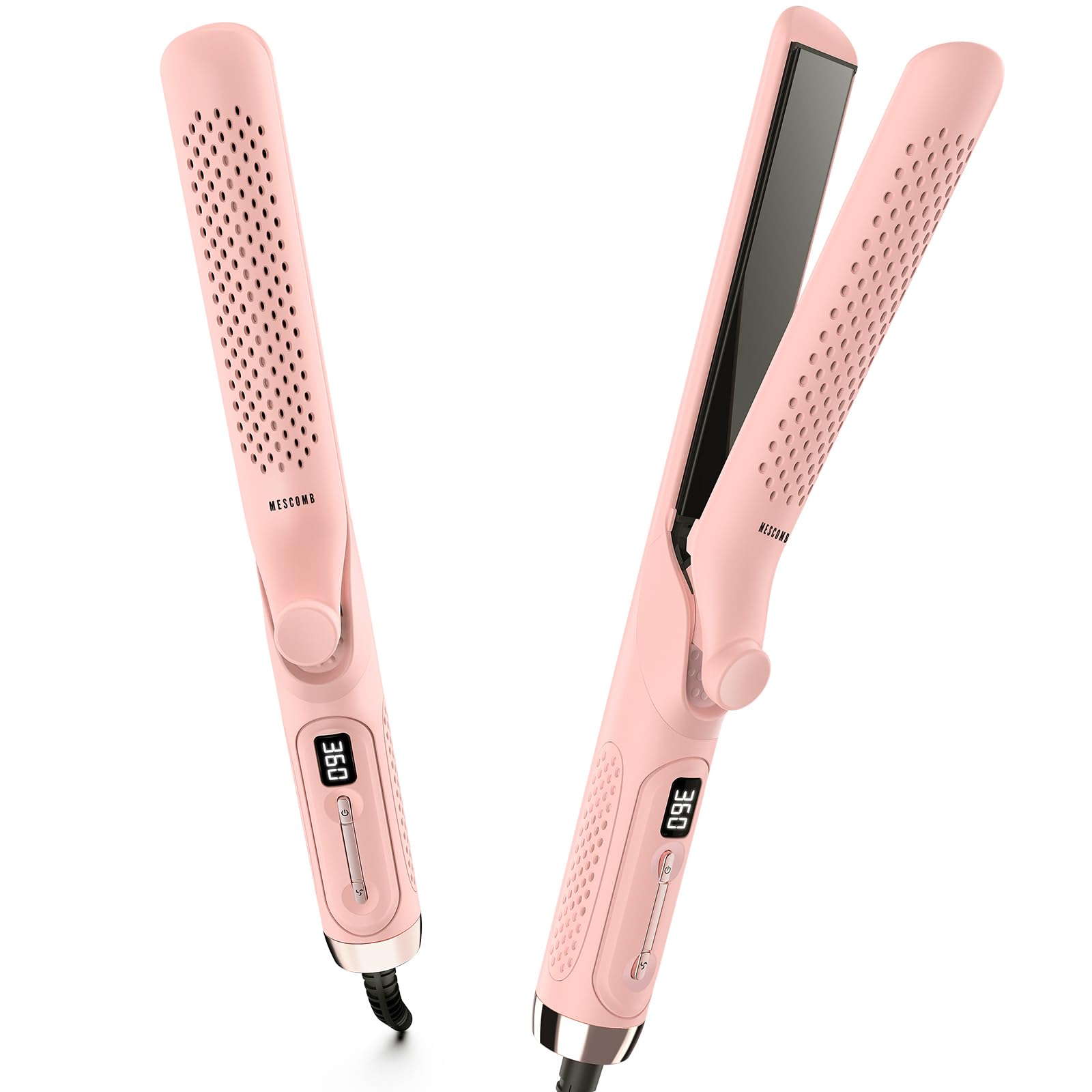 360¡ Airflow Styler 1 Inch 2-in-1 Hair Straightener & Curler with Vented Cool Air for Style Locking, Extra Long Flat Iron, Dual Voltage for European Travel