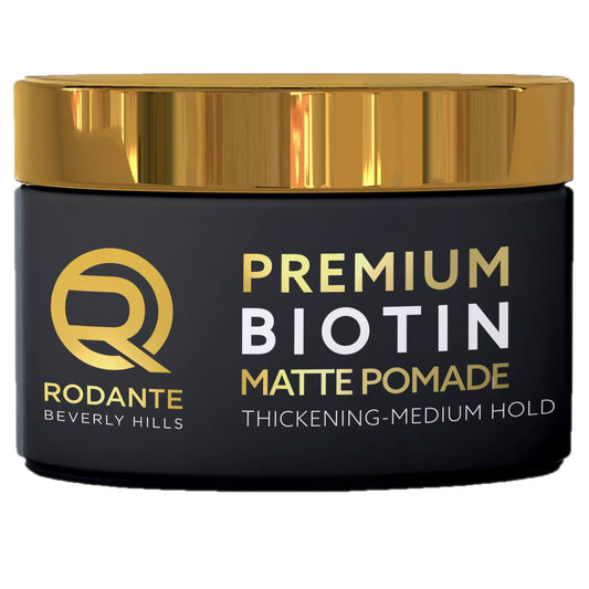 Biotin Matte Cream Pomade, Premium Thickening Medium Hold & Hair Growth Support for Thinning Hair 85 g / 3 oz