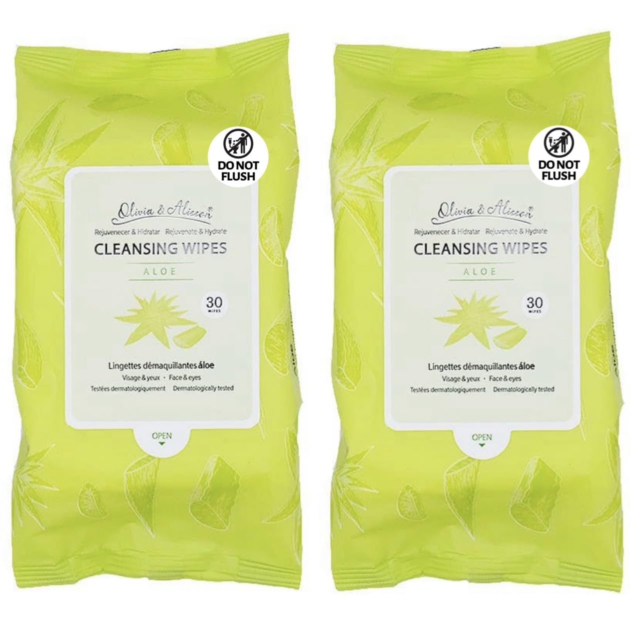 Aloe makeup remover facial wipes (30 count each) PACK OF 2 best of KOREAN BEAUTY skincare