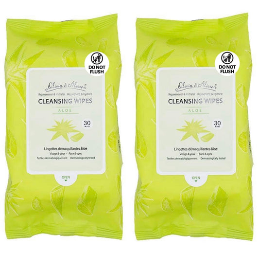 Aloe makeup remover facial wipes (30 count each) PACK OF 2 best of KOREAN BEAUTY skincare