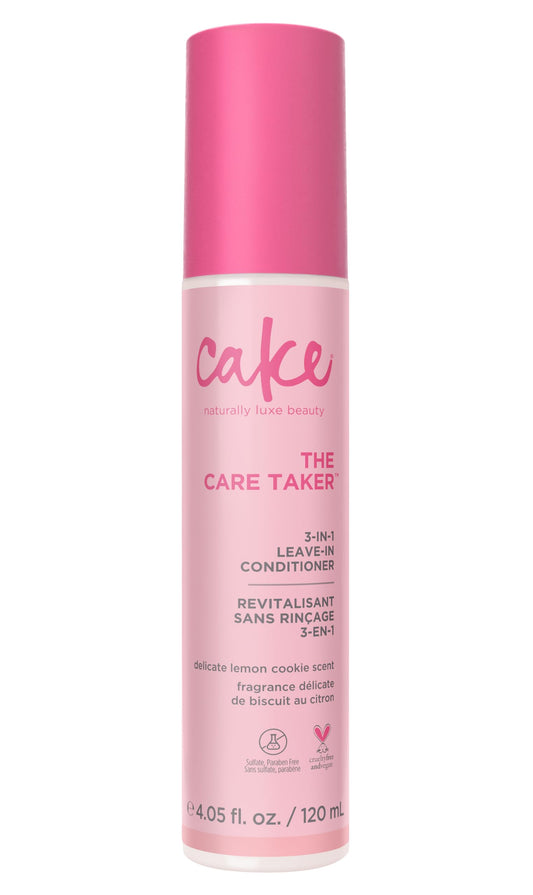 Cake Beauty 3-in-1 Leave in Conditioner, The Care Taker Moisturizing & Softening With Coconut Oil, Biotin, Soy & Rice Proteins For Dry/Normal Hair Types 4 Fl Oz / 120 mL (Packaging May Vary)