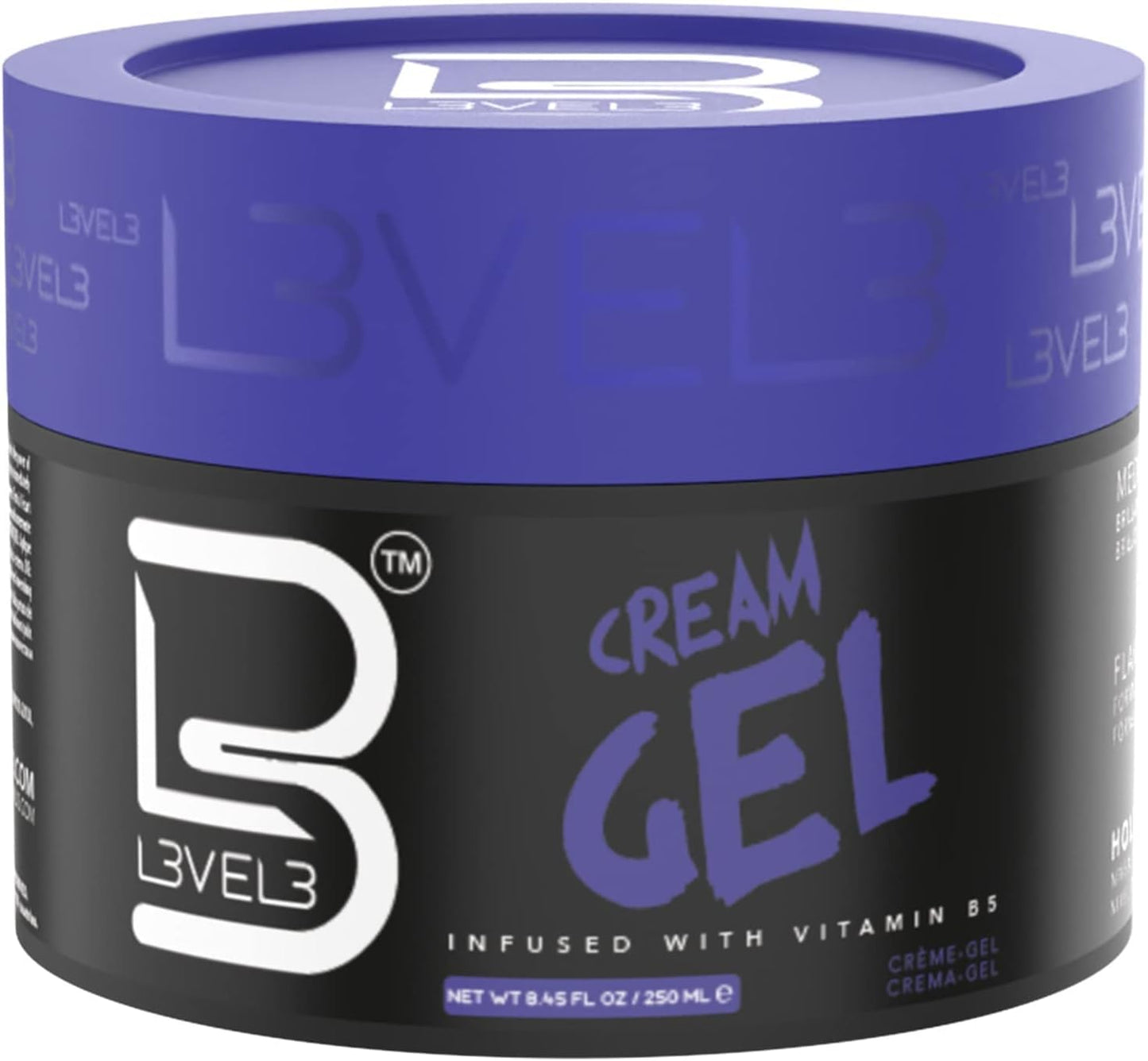 L3 Level 3 Cream Gel - Provides Volume and Medium Hold - With Vitamins to Nourish and Protect Hair Level Three Mens Hair Styling Cream