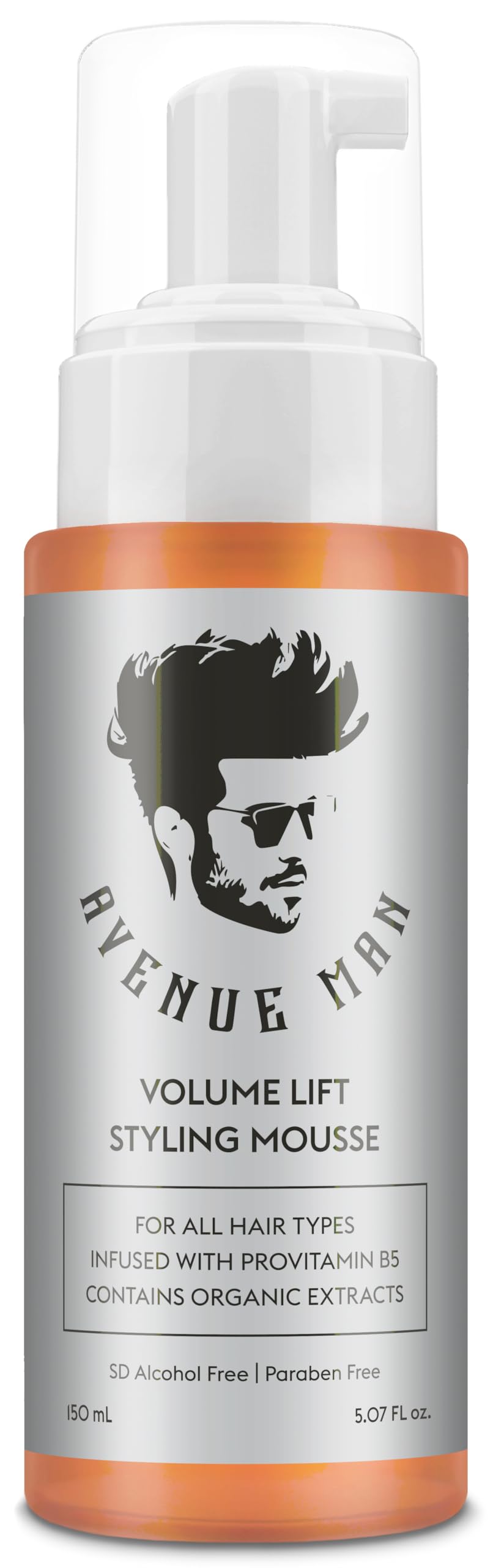 Avenue Man Volume Lift Mousse (5.07 oz) - Styling Hair Products for Men - Firm Hold Foam with Herbal Extracts for All Hair Types - Alcohol & Paraben Free