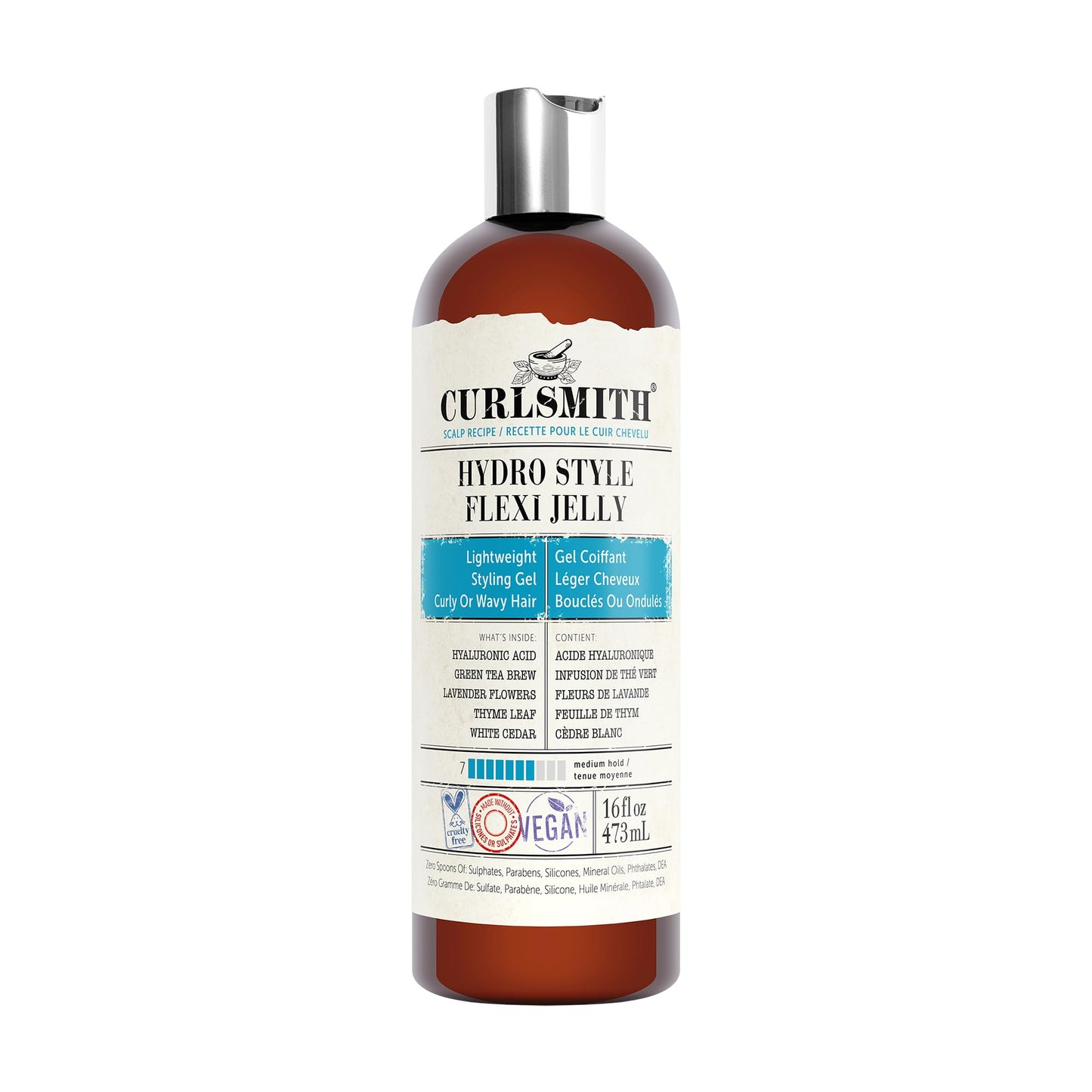 CURLSMITH Hydro Style Flexi-Jelly - Vegan Defining Gel for Wavy, Curly or Coily Hair (16 fl oz)