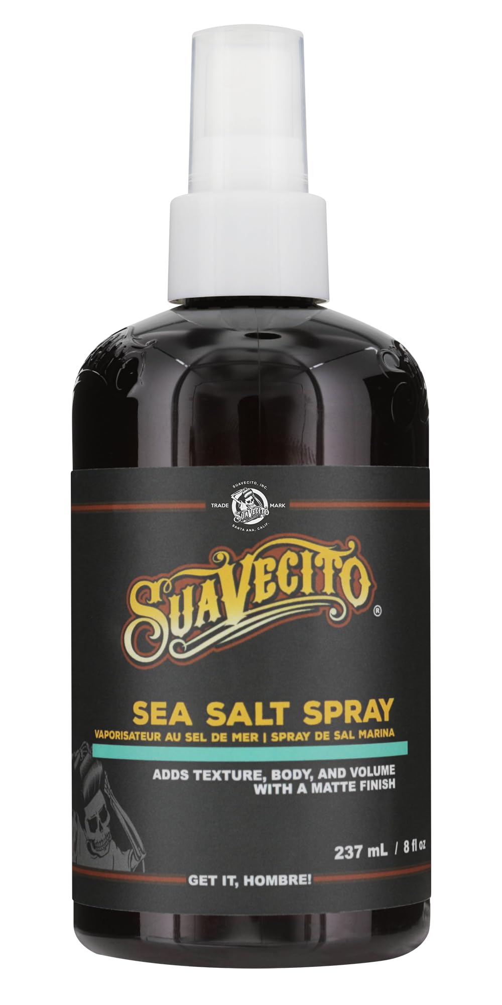 SUAVECITO Sea Salt Spray - Natural Hair Volume and Texture with Light Flexible Hold for Men, Alcohol & Paraben-Free, 8 oz