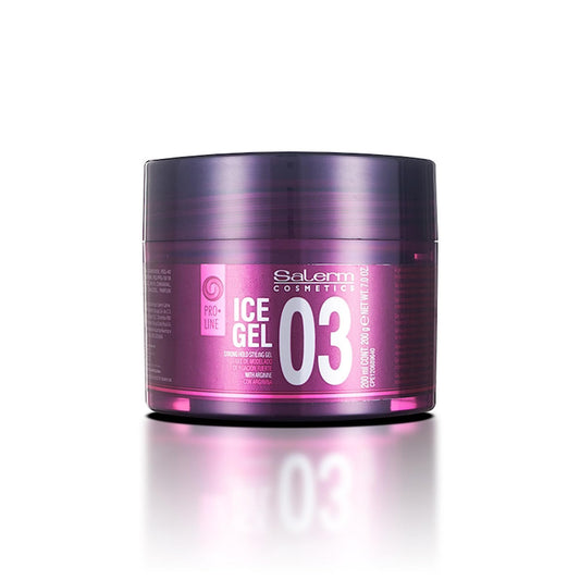 SALERM - Hair Styling Gel - Ice Gel 03-200 ml - Strong Hold - Wet Look Gel - Hair Hold and Hydration - With Arginine - Strengthens Hair Fiber