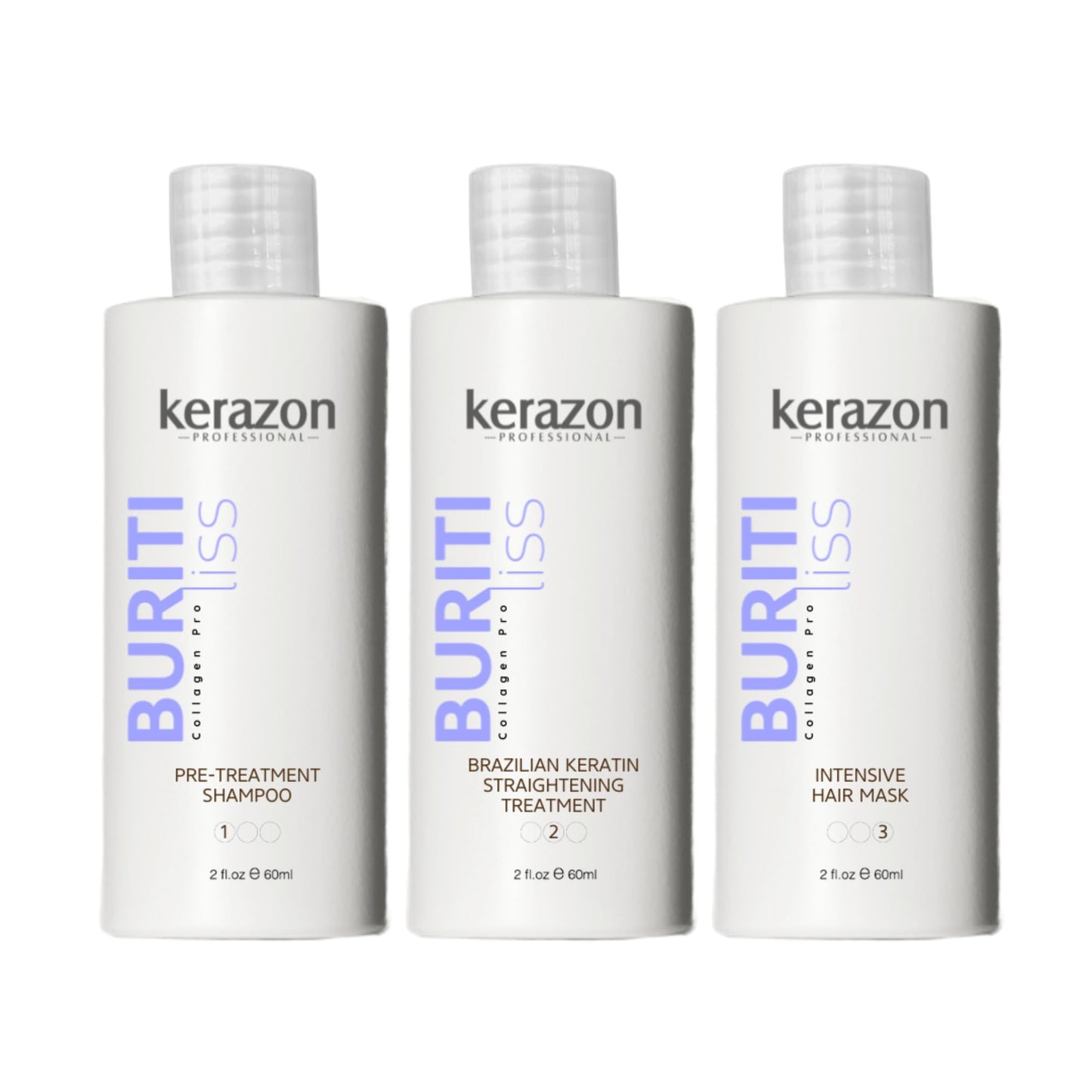 Brazilian Keratin Straightening Treatment KIT 2fl.oz Buriti Liss Collagen Pro For all hair types
