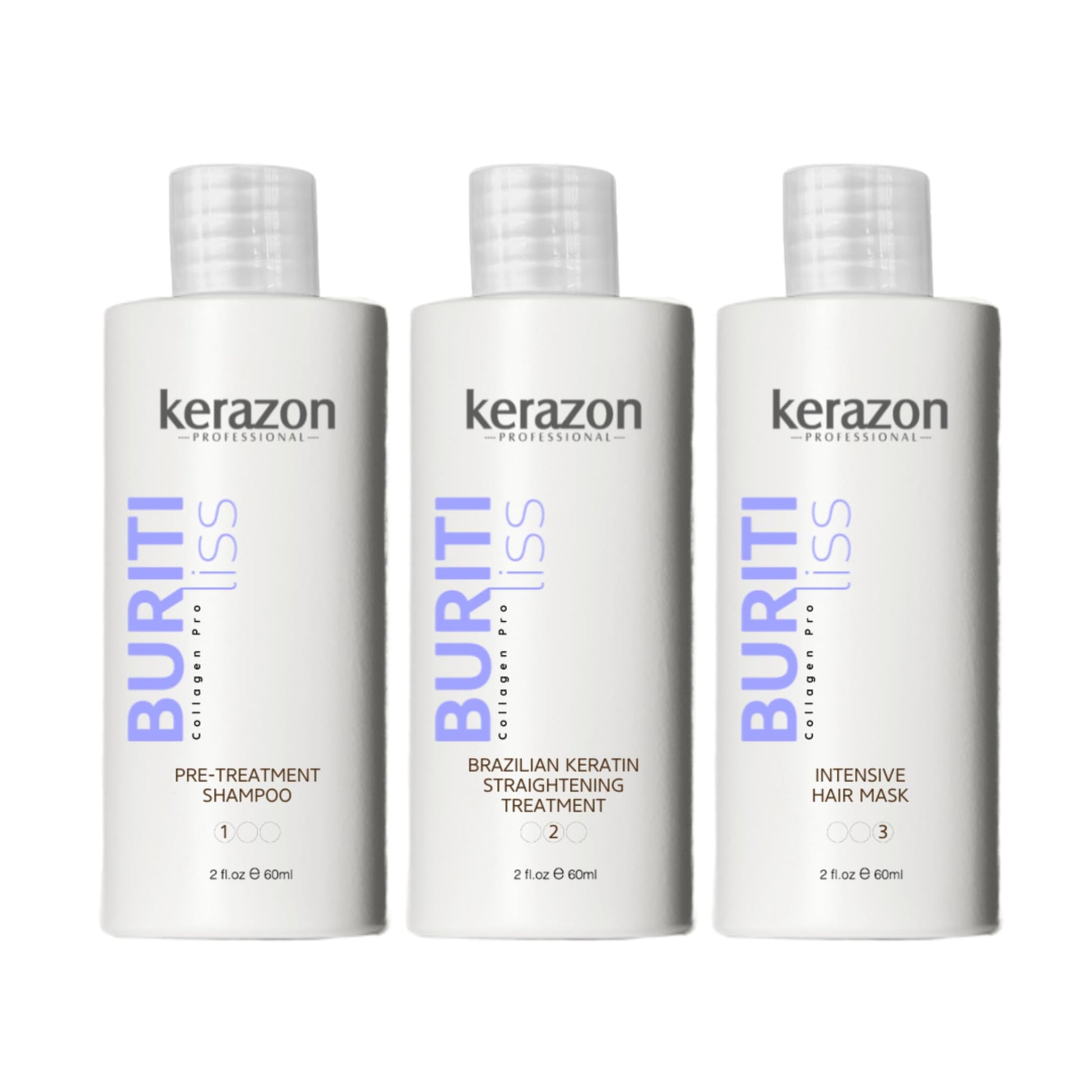 Brazilian Keratin Straightening Treatment KIT 2fl.oz Buriti Liss Collagen Pro For all hair types