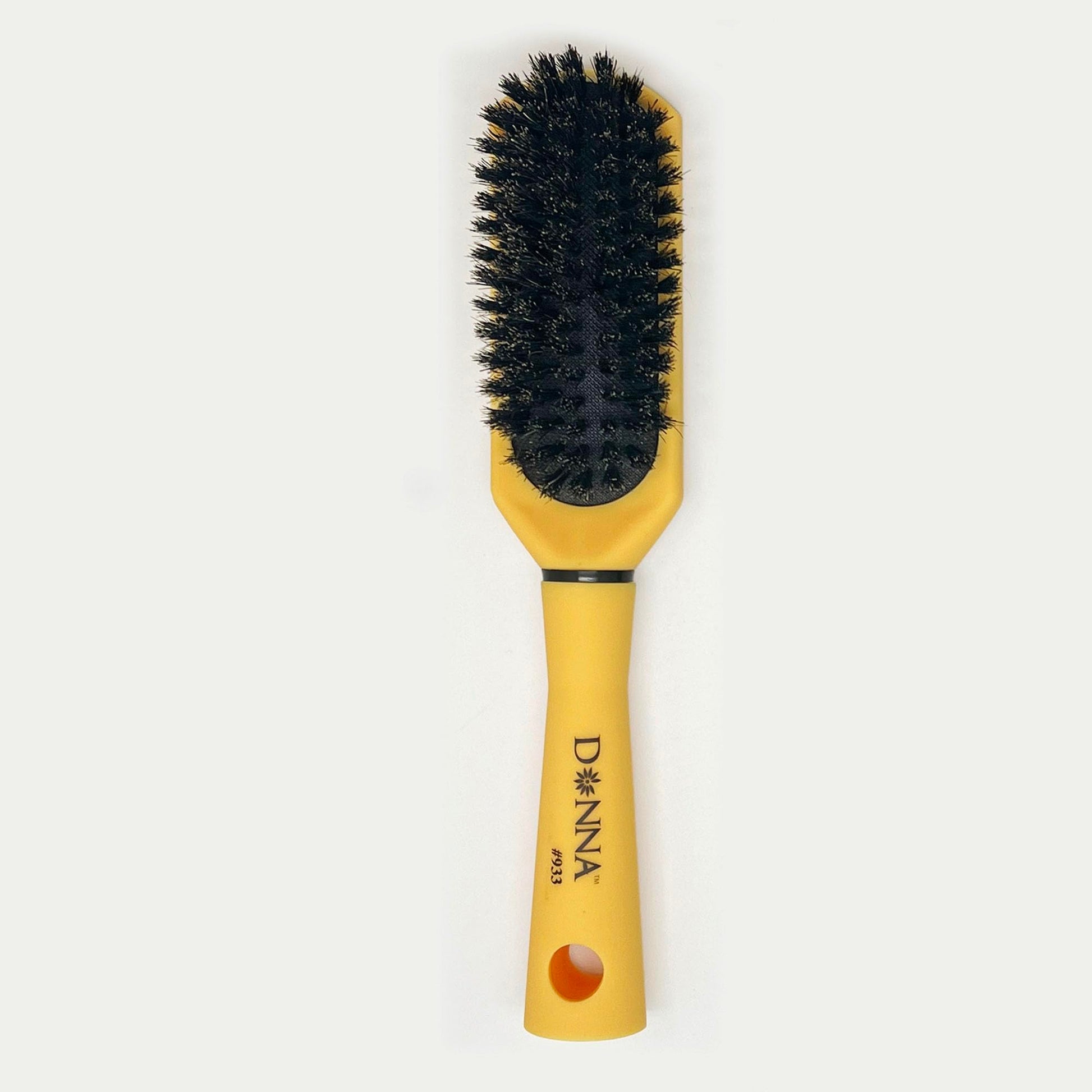Donna Boar Styling Brush with 100% Boar Bristles - Ideal Hair Dryer Accessory, Wet & Dry Brush for Smooth, Shiny Hair - Premium Quality for Professional Grooming, YELLOW COLOR 1PC