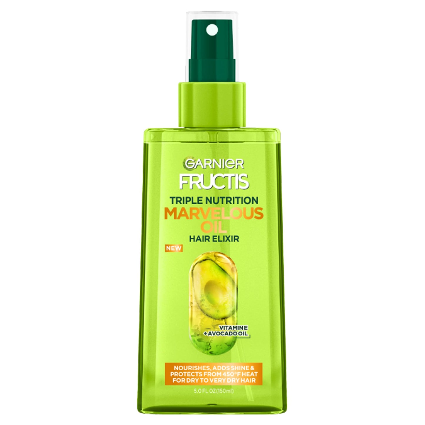 GARNIER Fructis Triple Nutrition Marvelous Oil Hair Elixir, 5.0 Fl Oz, 1 Count (Packaging May Vary)